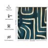 Yinrune Shower Curtain Geometric Stripes Lines Shower Curtains Teal Dark Green Cream Farmhouse Shower Curtain 60x72in Bath Curtains Polyester Fabric Shower Curtain Set with Hooks Bathroom Decor view 2