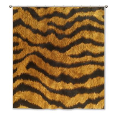 Yinrune Tiger Stripes Yellow Shower Curtains for Bathroom Tiger Shower Curtains Animal Rustic Shower Curtain 60x72in Stall Shower Curtain Polyester Fabric Shower Curtain Set with Hooks
