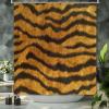 Yinrune Tiger Stripes Yellow Shower Curtains for Bathroom Tiger Shower Curtains Animal Rustic Shower Curtain 60x72in Stall Shower Curtain Polyester Fabric Shower Curtain Set with Hooks view 3