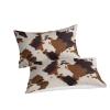 Cowhide Comforter Set of 3, Western Farm Animal Brown Fur 3D Pattern Soft Microfiber King Size Decorative Comforter Set with 2 Pillowcases view 2