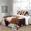 Cowhide Comforter Set of 3, Western Farm Animal Brown Fur 3D Pattern Soft Microfiber King Size Decorative Comforter Set with 2 Pillowcases view 4