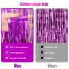 CANREVEL 2 Pack 3.3x8.2 Feet Hot Pink Foil Fringe Backdrop Curtains, Glitter Tinsel Streamers Birthday Party Decorations, Fringe Backdrop for Bachelorette Engagement Wedding Baby Bridal Shower Party view 2