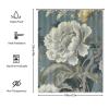 Yinrune Blue and Ivory White Floral Floral Shower Curtain Set with Hooks Chinoiserie Style Shower Curtain Asian Inspired Bathroom Shower Curtain Bathroom Decor Polyester Fabric Shower Curtains view 2