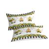 AuiMzoo Sunflower Gnome Comforter Set, Farm Bee Sunflower Black and White Buffalo Plaid Pattern Decor King Size Bedding 3-Piece Set (Includes 2 Pillowcases) view 2