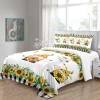 AuiMzoo Sunflower Gnome Comforter Set, Farm Bee Sunflower Black and White Buffalo Plaid Pattern Decor King Size Bedding 3-Piece Set (Includes 2 Pillowcases) view 4