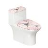 chaqlin Toilet Tank Lids Cover Replacement Asethetic Bird Flower Print Toilet Covers Sets for Bathroom Washable Elastic Edge Pink view 1