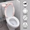 chaqlin Toilet Tank Lids Cover Replacement Asethetic Bird Flower Print Toilet Covers Sets for Bathroom Washable Elastic Edge Pink view 3