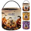 KafePross Halloween Trick or Treat Bag German Shepherd in Funny Pumpkin Puppy Dog Custom Name with 3 Halloween Design, Pumpkin Decor Basket Candy Gifts Bucket 9 x 9.8 Inch view 1