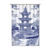 Yinrune Chinoiserie Style Blue and White Shower Curtains for Bathroom 48x72in Asian Pagoda Bathroom Curtains Boho Shower CurtainBath Curtains Polyester Fabric Shower Curtain Set with Hooks view 1