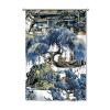 Yinrune Blue and Kelly Green Asian Scenic Shower Curtain Set with Hooks Chinoiserie Style Shower Curtains for Bathroom Asian Shower Curtains Bathroom Decor Polyester Fabric Shower Curtains view 1