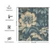 Yinrune Blue and Ivory White Shower Curtain Flower Floral Chinoiserie Asian Inspired Bath Curtains Boho Shower Curtain 60x72in Bath Curtains Polyester Fabric Shower Curtain Set with Hooks view 2