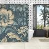 Yinrune Blue and Ivory White Shower Curtain Flower Floral Chinoiserie Asian Inspired Bath Curtains Boho Shower Curtain 60x72in Bath Curtains Polyester Fabric Shower Curtain Set with Hooks view 4