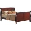 Louis Philippe III Bed Collection in Cherry - Classic Sleigh Bed Design - Available in Full, Queen, California King, Eastern King Sizes - Wood Construction - Easy Assembly view 1