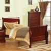 Louis Philippe III Bed Collection in Cherry - Classic Sleigh Bed Design - Available in Full, Queen, California King, Eastern King Sizes - Wood Construction - Easy Assembly view 2