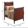 Louis Philippe III Bed Collection in Cherry - Classic Sleigh Bed Design - Available in Full, Queen, California King, Eastern King Sizes - Wood Construction - Easy Assembly view 3