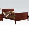 Louis Philippe III Bed Collection in Cherry - Classic Sleigh Bed Design - Available in Full, Queen, California King, Eastern King Sizes - Wood Construction - Easy Assembly view 4