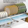 Hanging Dish Rack, Stainless Steel Hanging Dish Drainer Large Storage Drying Rack Dish Drainer Kitchen Supplies Drying Rack With Utensil Holder (Color : Silver, Size : 60x23.5x12cm) view 2