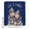 Christmas Shower Curtain for Bathroom 72" x 96" Let It Snow Christmas Snowman Oil Lamp Winter Snowflake Shower Curtain with Hooks Polyester Waterproof Home Bathtub Decor view 1