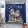 Christmas Shower Curtain for Bathroom 72" x 96" Let It Snow Christmas Snowman Oil Lamp Winter Snowflake Shower Curtain with Hooks Polyester Waterproof Home Bathtub Decor view 3