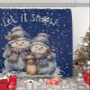 Christmas Shower Curtain for Bathroom 72" x 96" Let It Snow Christmas Snowman Oil Lamp Winter Snowflake Shower Curtain with Hooks Polyester Waterproof Home Bathtub Decor view 4