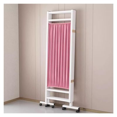 3 Panel - 6 ft Tall Rolling Medical Privacy Screen on WheelsFolding Portable Room Seperating DividerOffice/Beauty Salon/Hospital Temporary Partition Wall Panels ( Color : Pink , Size : 3 Panel 150cm