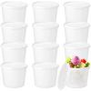 12 Pcs 1 Gallon Ice Cream Buckets with Lids 135 oz Round Plastic Food Storage Containers Cocktail Rum Bucket for Drinks Freezer Safe Ice Cream Tubs for Deli Soup Meal Flour(Light Color) view 1