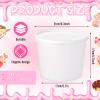 12 Pcs 1 Gallon Ice Cream Buckets with Lids 135 oz Round Plastic Food Storage Containers Cocktail Rum Bucket for Drinks Freezer Safe Ice Cream Tubs for Deli Soup Meal Flour(Light Color) view 2