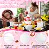 12 Pcs 1 Gallon Ice Cream Buckets with Lids 135 oz Round Plastic Food Storage Containers Cocktail Rum Bucket for Drinks Freezer Safe Ice Cream Tubs for Deli Soup Meal Flour(Light Color) view 3