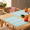 Abstract Leaf Placemats for Dining Table- Teal Green and Gray Gradient Plant Art Table Mats Washable Modern Outdoor Indoor Placemats for Home Party Wedding Holiday Decor, Set of 6 view 4