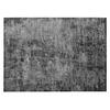 HNU Durable UV Stabilized Indoor & Outdoor Rectangle Machine Washable Rug, Size: 9' x 12' | Silver Gray Abstract Pattern Ultra-Thin Design with Non-Skid Backing view 2