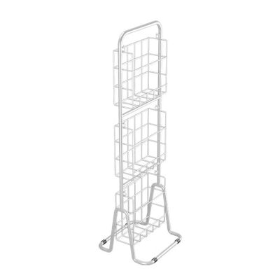 GRFIT Floor-Standing Magazine Rack Newspaper and Magazine Rack Antique Floor Data Storage Rack Office Display Rack American Retro Metal Newspaper Shelves Newspaper Rack Display Rack (Color : White)