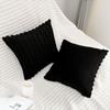 2 Pack 18x18 Pillow Cover Velvet Pillow Covers, Faux Fur Square Throw Pillow Covers for Living Room Decorations Throw Pillow Case, Throw Pillow Cover Cushion Cover for Home Sofa Bedroom Car, Black view 4