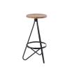 JONATHAN Y BSL1000E Spiroa 30" Modern Industrial Metal/Wood Backless Circular Bar Stool for Home, Kitchen, Dining Room, Workspaces, Cafes and Resturants, Natural Wood Seat with Black Frame view 1