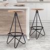 JONATHAN Y BSL1000E Spiroa 30" Modern Industrial Metal/Wood Backless Circular Bar Stool for Home, Kitchen, Dining Room, Workspaces, Cafes and Resturants, Natural Wood Seat with Black Frame view 2