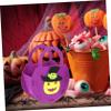 ABOOFAN 4pcs Halloween Candy Handbags Cartoon Pouches Handles for Party Treats for Sweets Packaging and Festive Decor Includes Pumpkin Bat Witch view 4