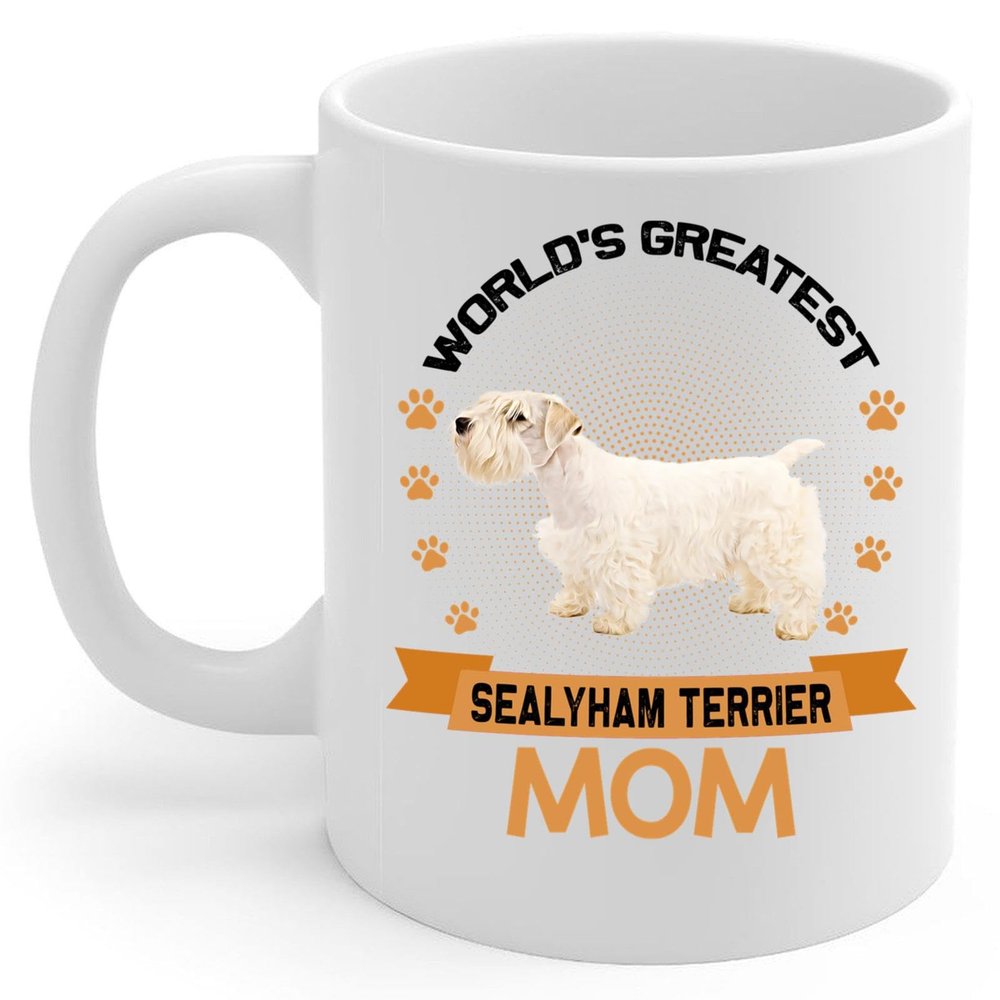 Lovesout World's Greatest Lemon White Sealyham Terrier Dog Mom Gifts For Women Funny Coffee Mug White Ceramic Cup 11oz