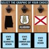 Alabama Bottle Opener With State Flag or Map Graphic - Wall Mount Wood Board With Removable Cap Catcher and Cast Iron Opener - Rustic AL Gift and Home Decor view 4