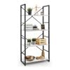 CAPHAUS 4 Tier Bookshelf, 24 Inch Width Free Standing Shelf, Bookcase Shelf Storage Organizer, Industrial Book Shelves for Home Office, Living Room, Kitchen, White Shelves & Metal Frame view 1