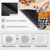 Thanksgiving Dish Drying Mat for Kitchen Counter,Super Absorbent Quick Dry Coffee Bar Mat Pad Thin Diatomaceous Sink Mat Non Slip Dish Drainer Mat 12x16 Black White Plaid Truck Fall Pumpkin Maple Leaf view 2