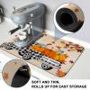 Thanksgiving Dish Drying Mat for Kitchen Counter,Super Absorbent Quick Dry Coffee Bar Mat Pad Thin Diatomaceous Sink Mat Non Slip Dish Drainer Mat 12x16 Black White Plaid Truck Fall Pumpkin Maple Leaf view 3