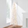 Best Choice Products Pre-Lit White Pencil Christmas Tree, 9ft Slim Lighted Artificial Dcor w/Incandescent White Lights, Skinny Tree, Metal Base view 1