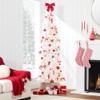 Best Choice Products Pre-Lit White Pencil Christmas Tree, 9ft Slim Lighted Artificial Dcor w/Incandescent White Lights, Skinny Tree, Metal Base view 2
