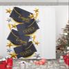 Anzona Graduation Star Waterproof Shower Curtains Set - Extra Long 72 x 84 Inch, Black White Golden Decoration Polyester Fabric Bathroom Curtain with 12 Hooks, Bathroom Accessories, 1 Panel view 1