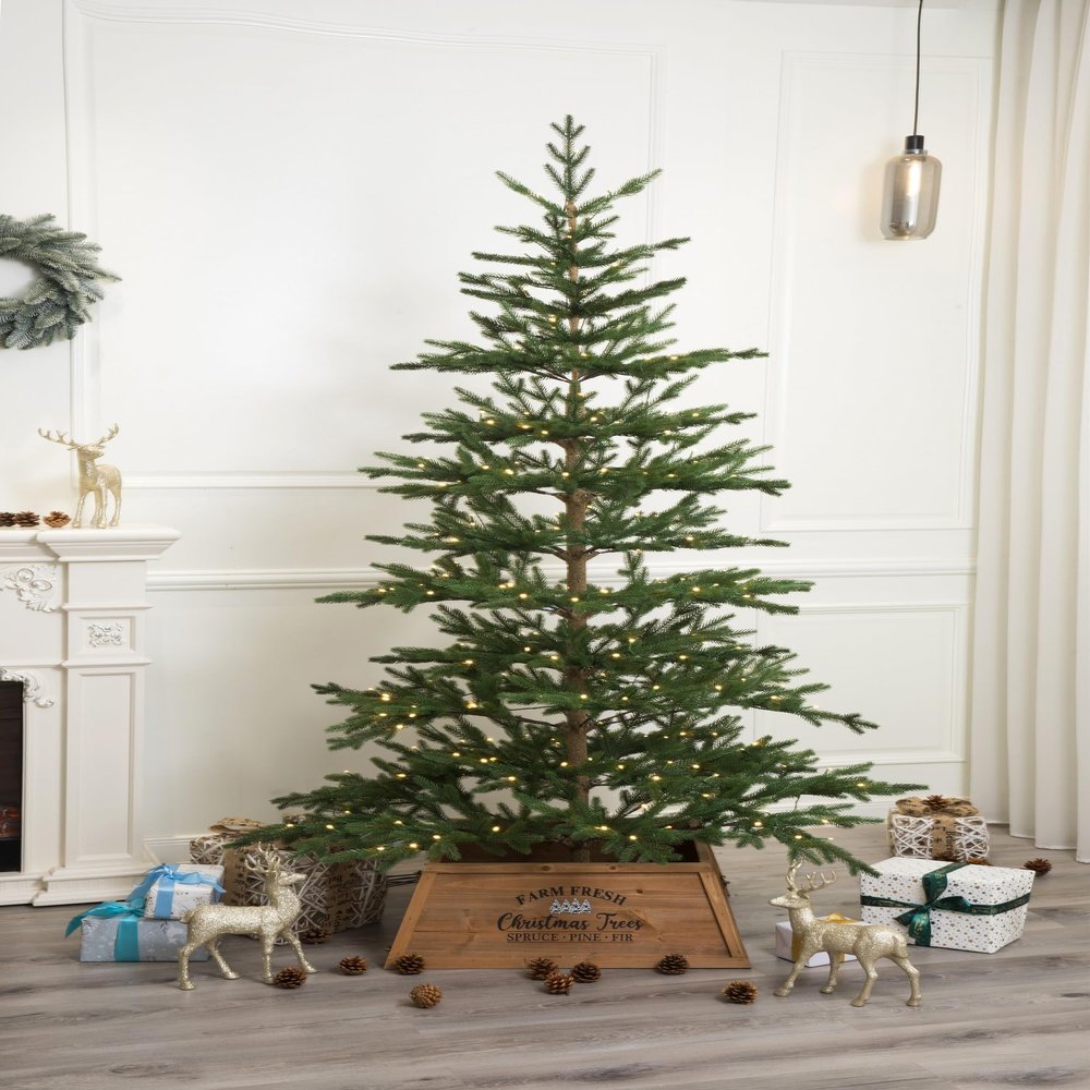 Holiday Stuff 7' Simplified Balsam Fir Artificial Tree, Green, Polyethylene, 14 kg