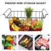 PenRux 2Pcs Freezer Baskets, Steel Wire Hanging Freezer Wire Storage Baskets with Handles, Closet Baskets, Farmhouse Organizer Storage Bins, Fridge Basket Rack, for Kitchen (L 47.5cm X view 2