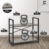 CAPHAUS 2 Tier Small Bookshelf, 24 Inch Width Free Standing Shelf, Bookcase Shelf Storage Organizer, Industrial Book Shelves for Home Office, Living Room, Dark Grey Shelves & Metal Frame view 3