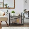 CAPHAUS 2 Tier Small Bookshelf, 24 Inch Width Free Standing Shelf, Bookcase Shelf Storage Organizer, Industrial Book Shelves for Home Office, Living Room, Dark Grey Shelves & Metal Frame view 4