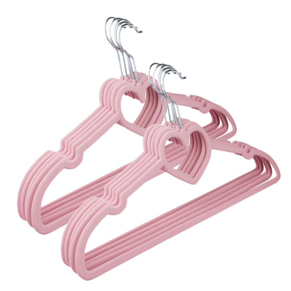 Uonlytech 10pcs Clothing Hangers for Adults Heart Shape Plastic Hangers Swivel Hooks Coathangers for Closet Storage