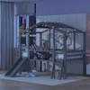 Twin Size Loft Bed with Ladder and Slide, House Bed Solid Wood with Blackboard and Light Strip on The Roof,Bedroom for Kids Boys and Girls (Gray#01) view 2