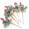 exnox Christmas Decoration Garland Materialchristmas Tree Window Home Accessories Accessories Cedar Hemp Rope Red Berry Bouquet view 3